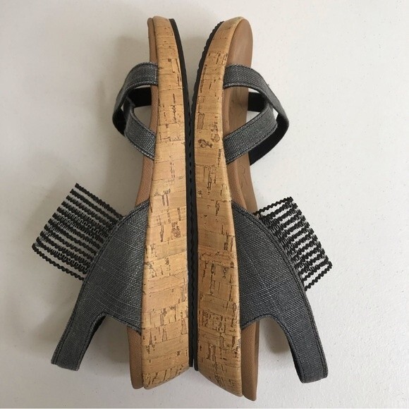 Skechers Cali Beverlee High Tea Wedge Heel Slingback Slide Black Women's Size 9 - Picture 6 of 14